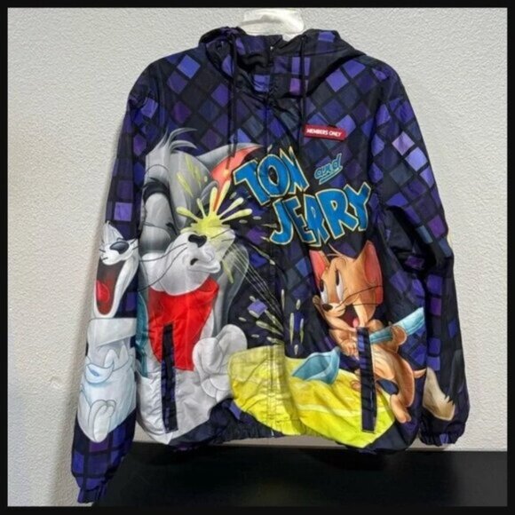 NWT size M MENS Tom and Jerry Windbreaker Jacket All Over Print - Picture 12 of 12